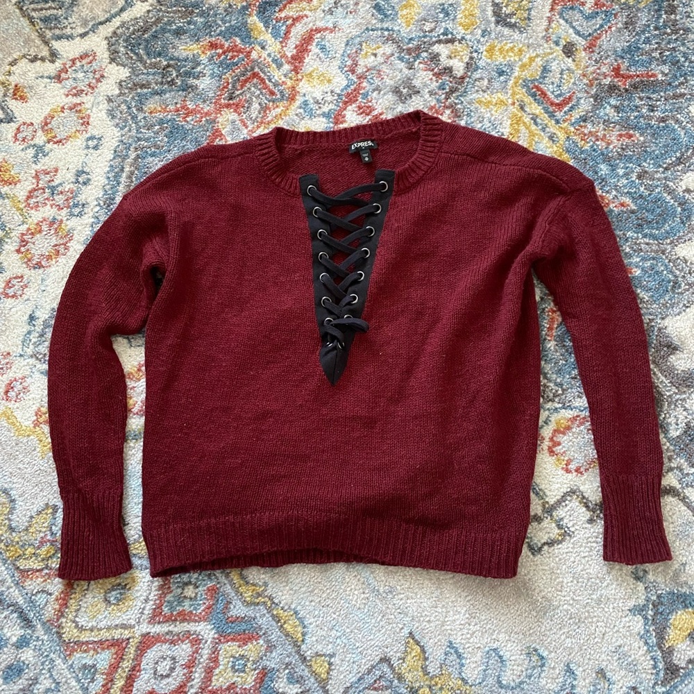 Express lace up sweater